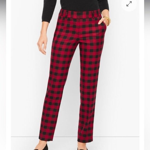 NWT Talbots Hampshire Ankle Buffalo Plaid Wool Blend Pants Size 12 - Picture 1 of 12
